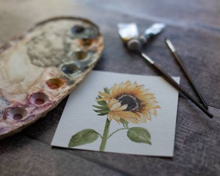 Paint Watercolor Sunflowers In Easy Steps